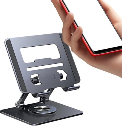 Laptop Stand - Aluminum Alloy Cooling Desk Mount, 360 Rotating Tool, Foldable for Smartphones Tablets Notebooks | Portable Holder for Home Sleeping Schools Live Streaming Setup